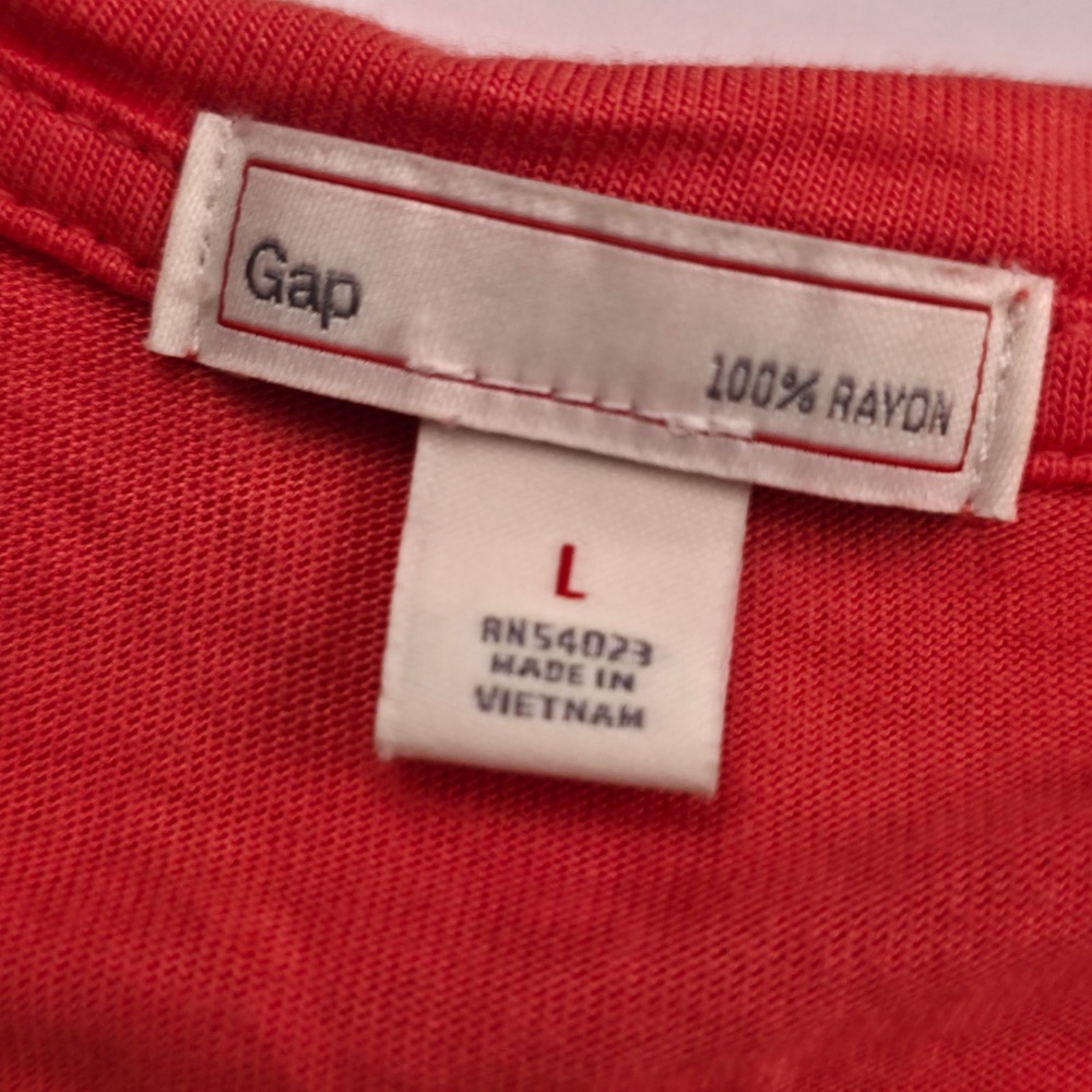Gap Hi-Lo Short Dress Womens Large Fresh‎ Coral Sleeveless Drawstring Rayon 6070 - Picture 5 of 15